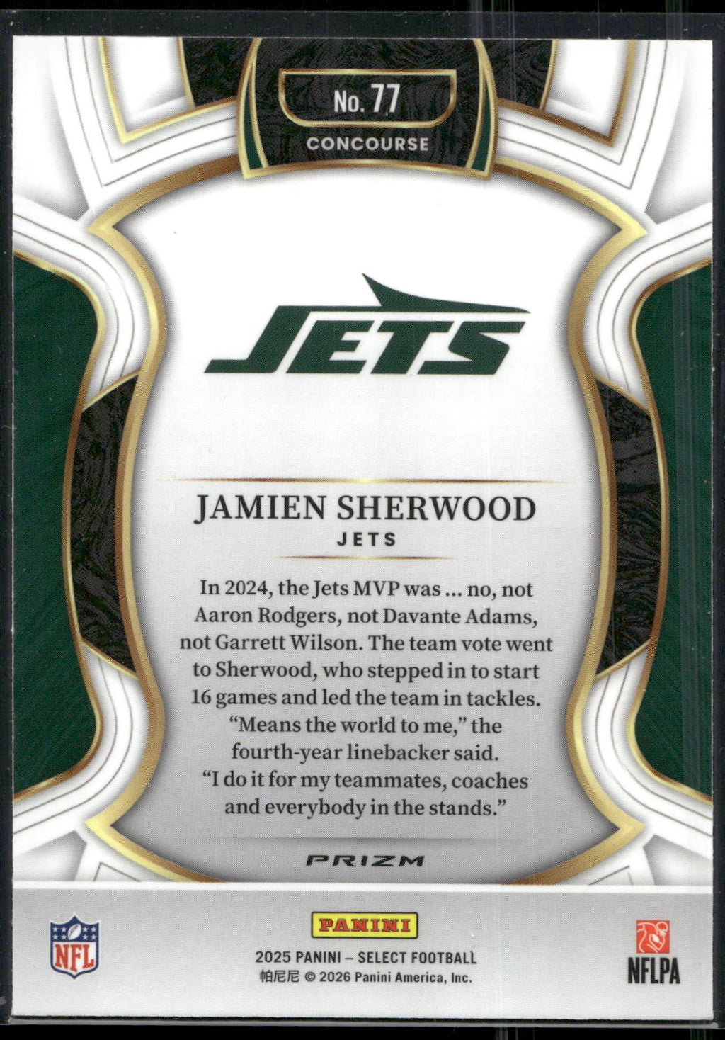 2025 Panini Select #77 Jamien Sherwood