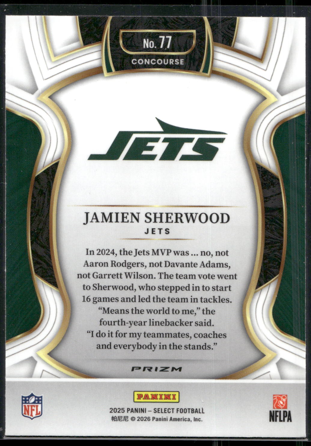 2025 Panini Select #77 Jamien Sherwood