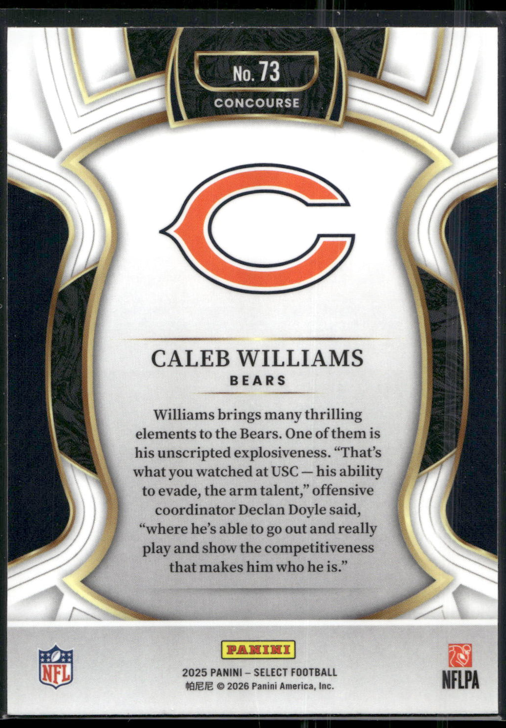 2025 Panini Select #73 Caleb Williams