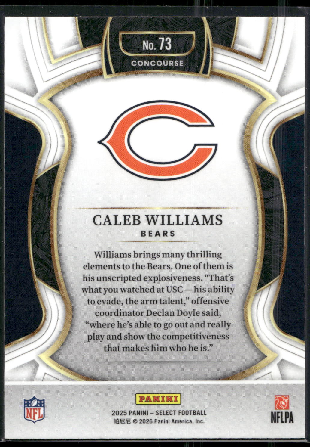 2025 Panini Select #73 Caleb Williams