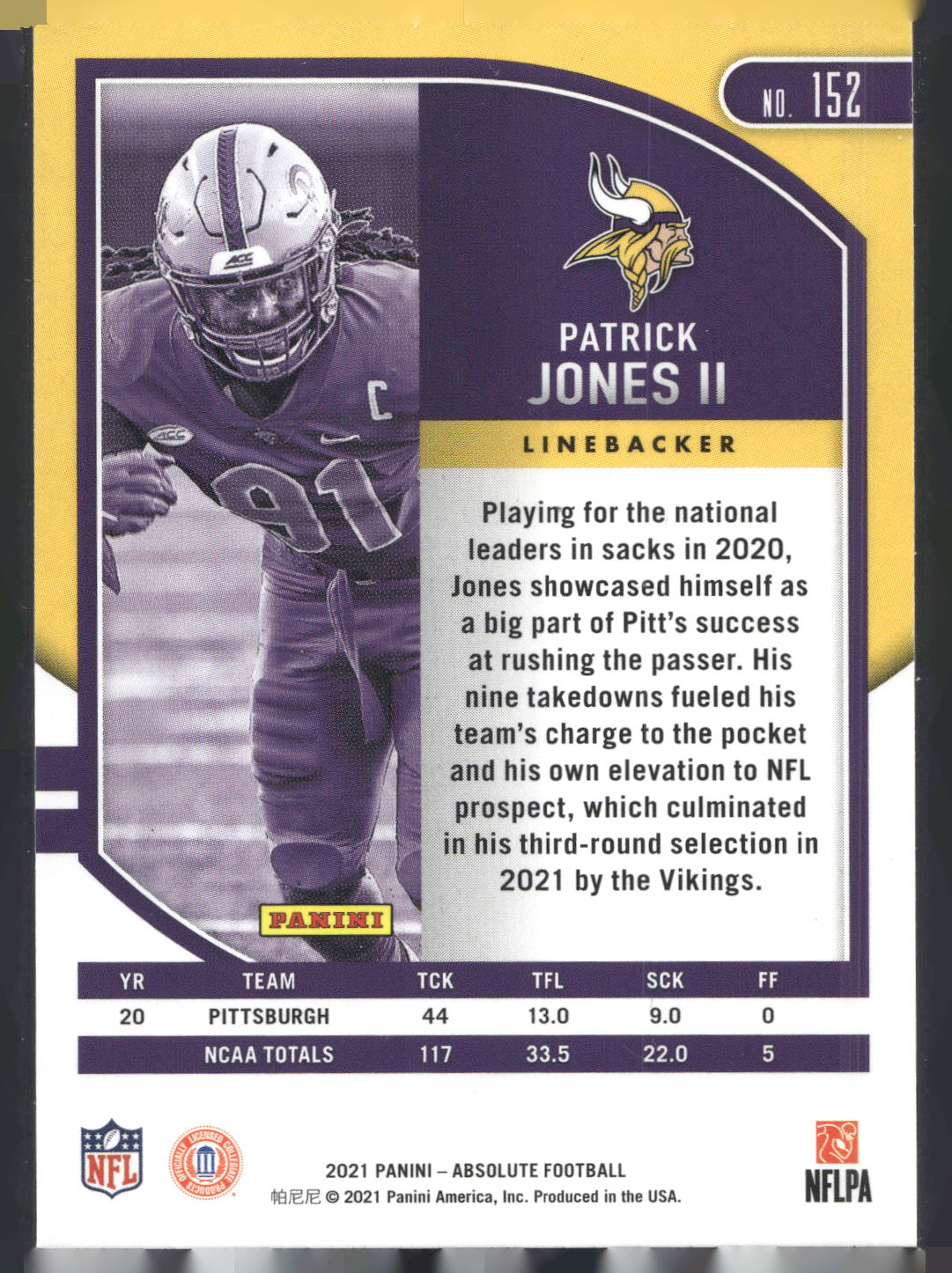 2021 Panini Absolute #152 Patrick Jones II Retail