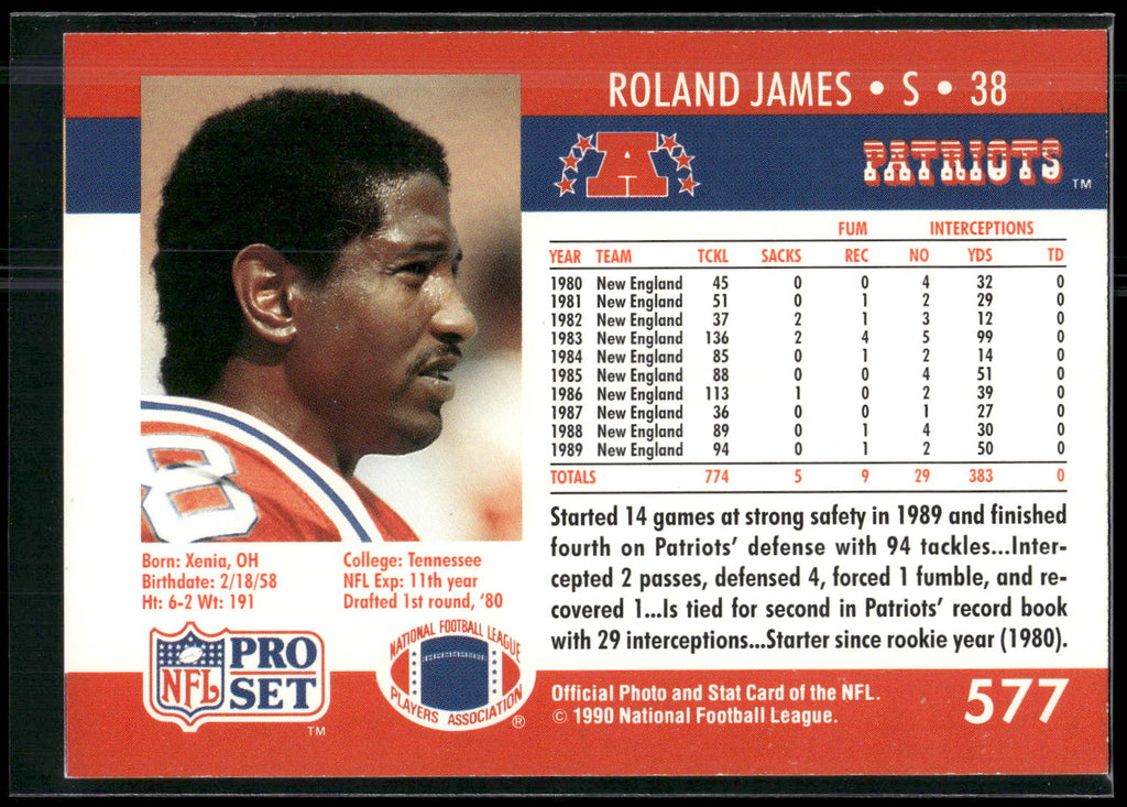 1990 Pro Set #577 Roland James