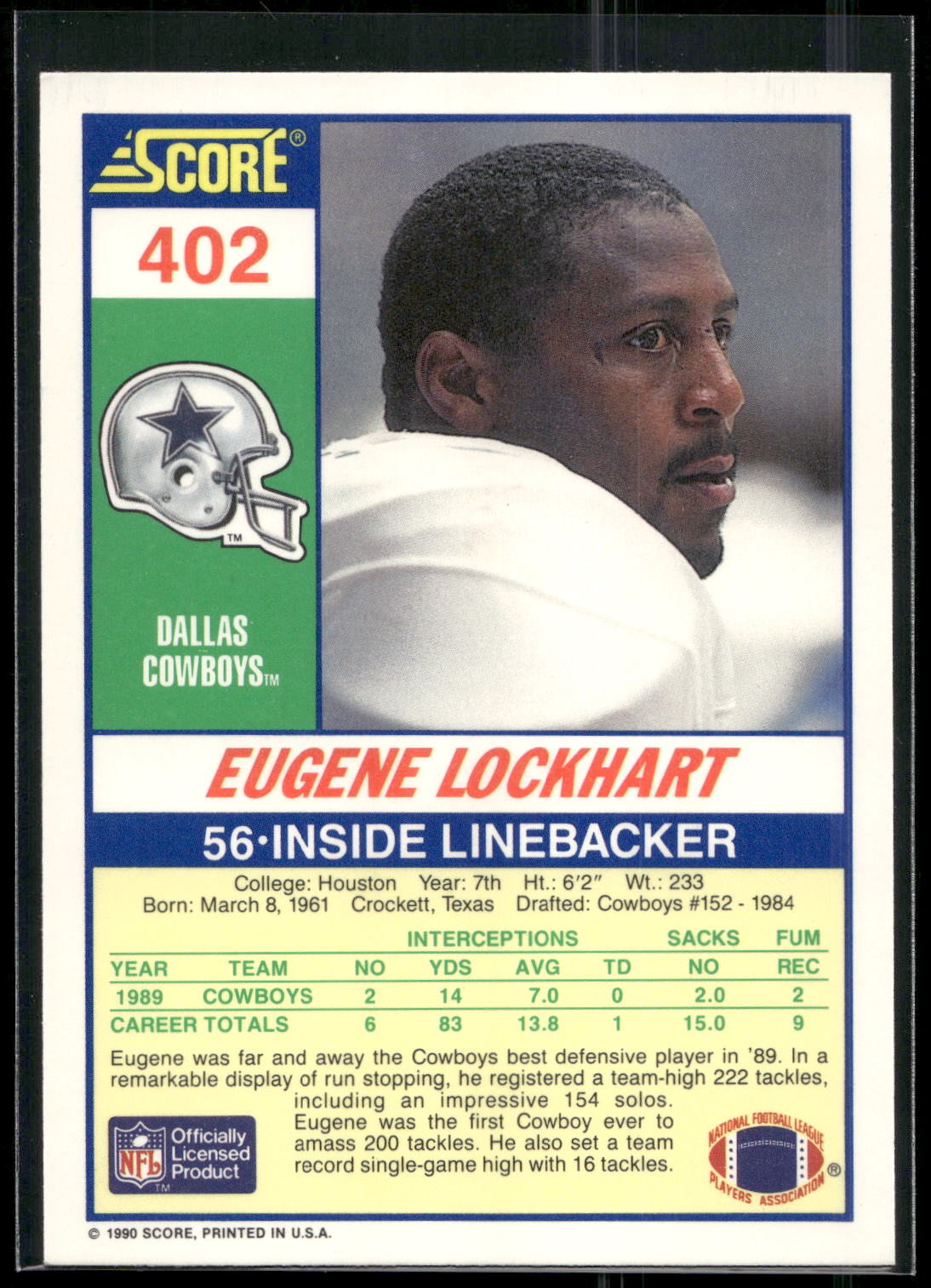 1990 Score #402 Eugene Lockhart