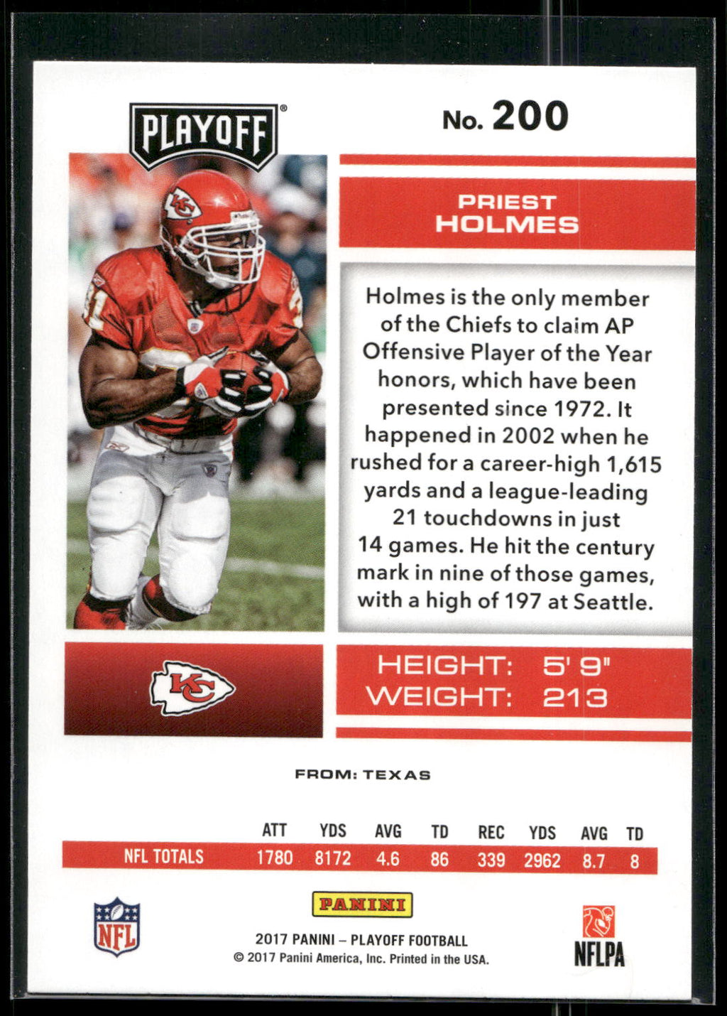 2017 Panini Playoff #200 Priest Holmes