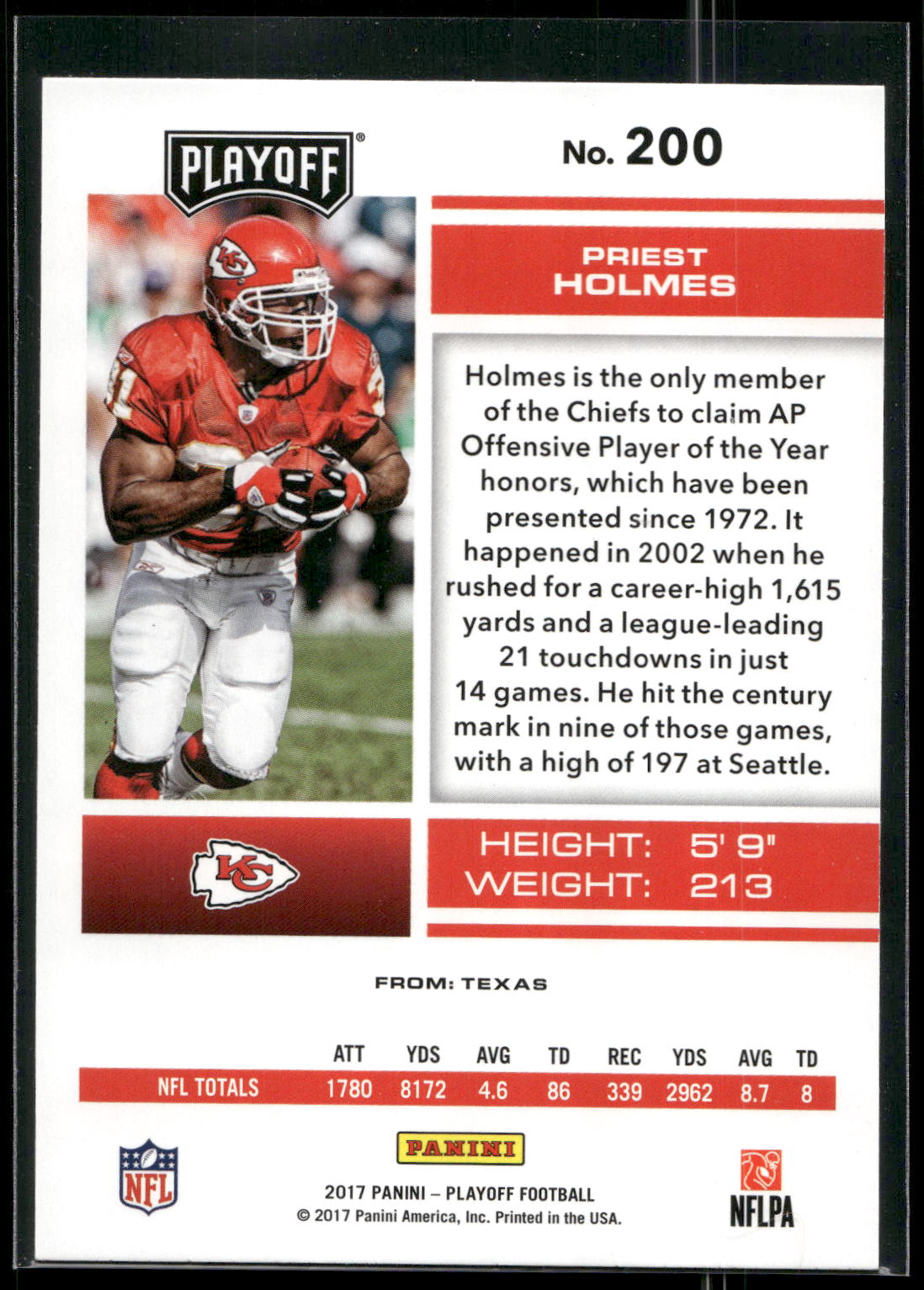 2017 Panini Playoff #200 Priest Holmes