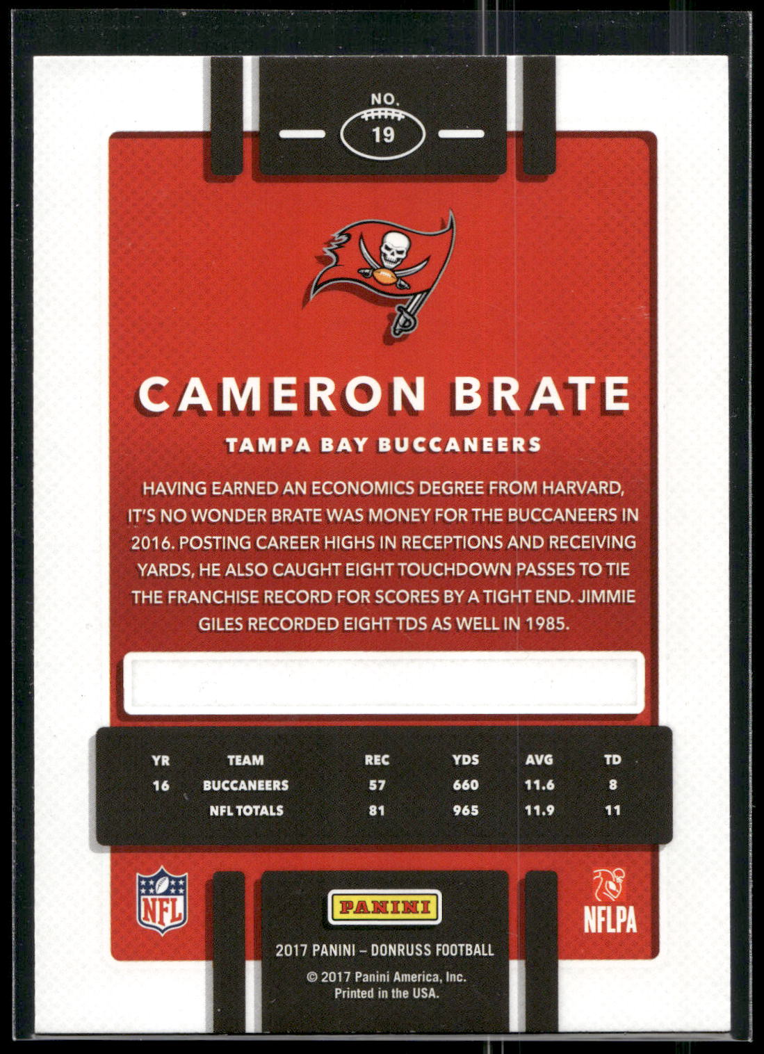 2017 Donruss #19 Cameron Brate