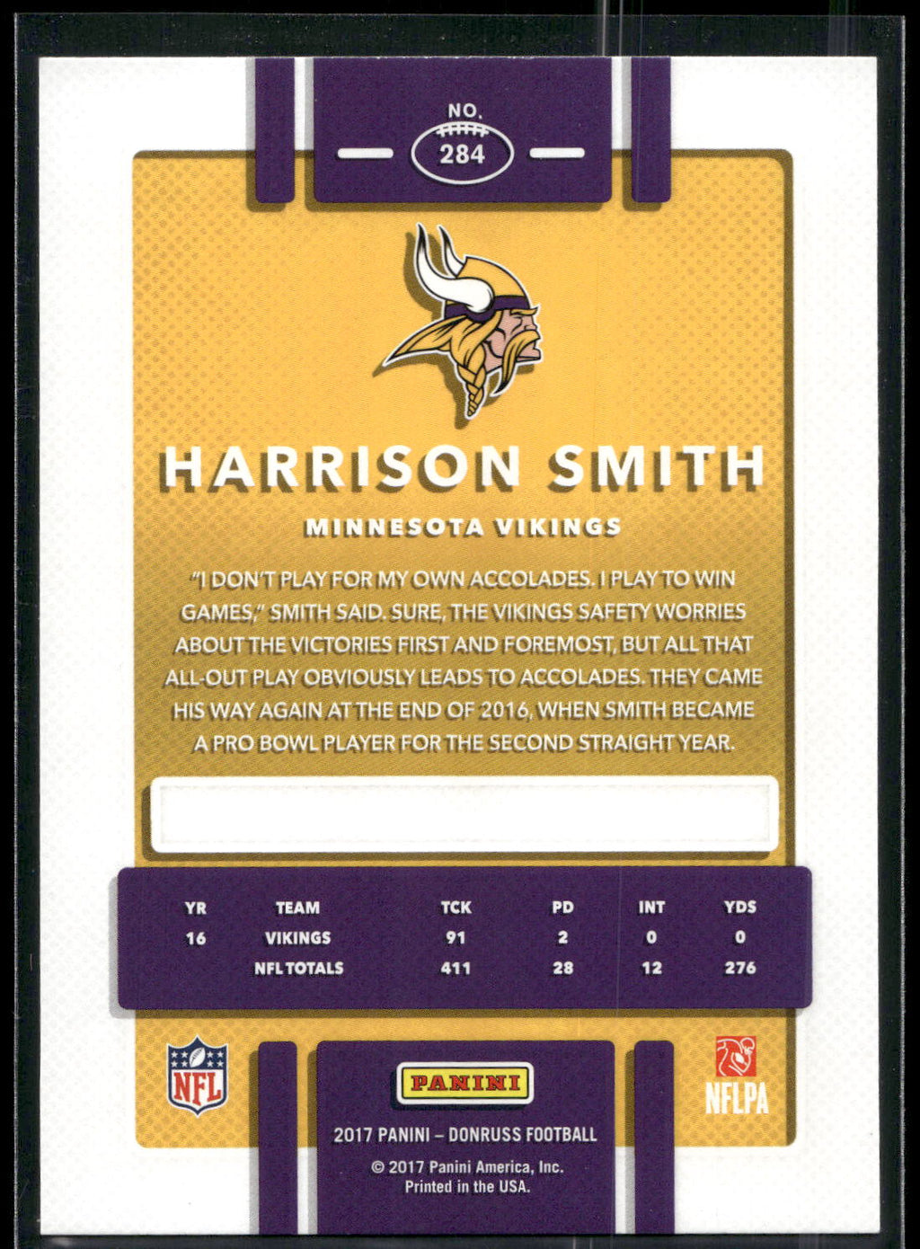 2017 Donruss #284 Harrison Smith