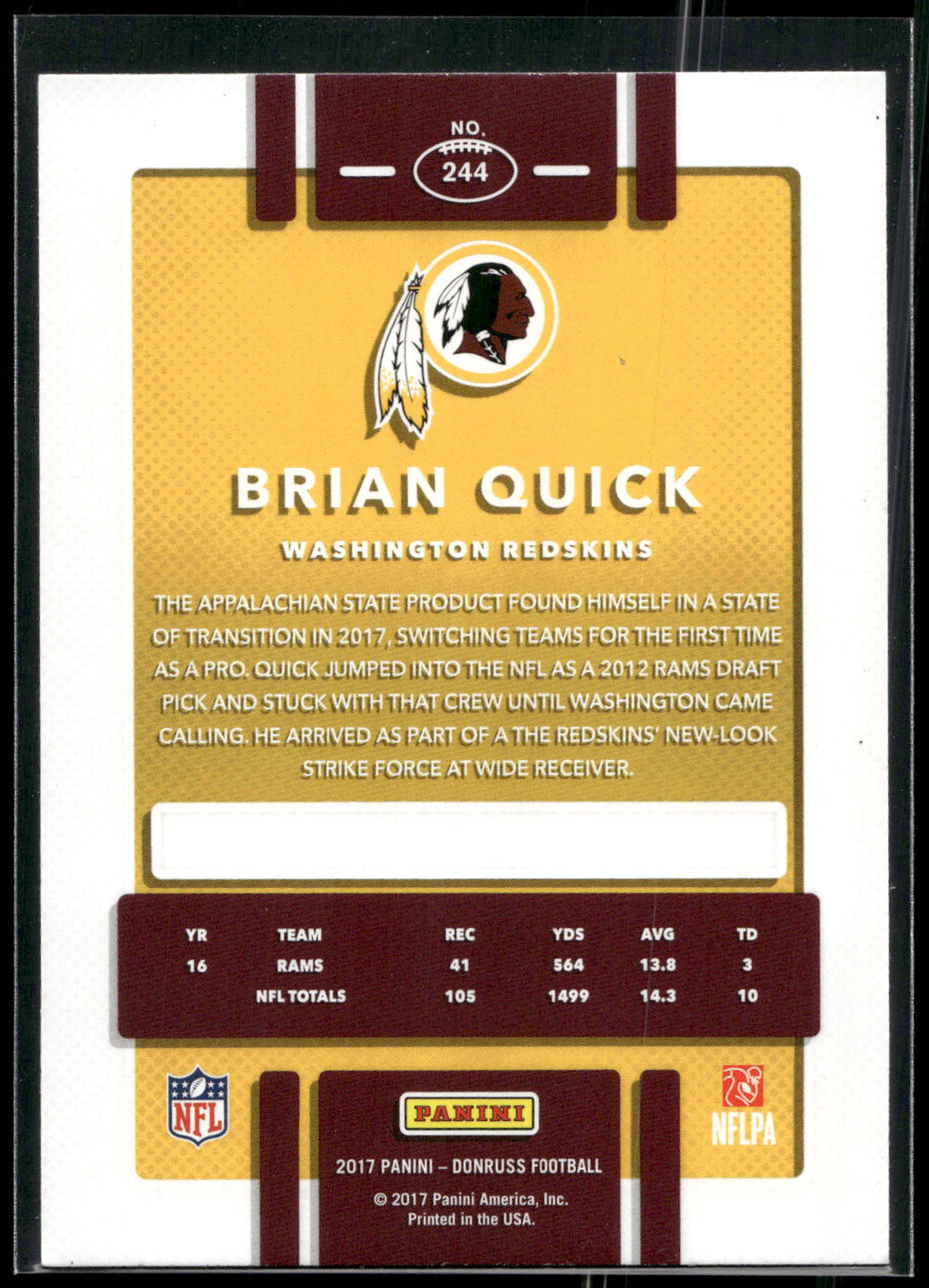 2017 Donruss #244 Brian Quick