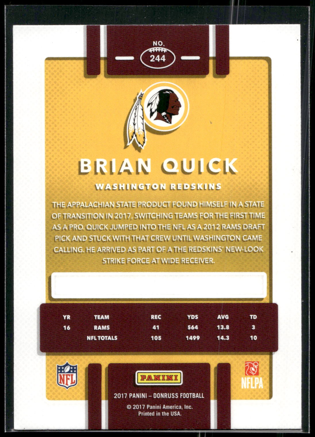 2017 Donruss #244 Brian Quick