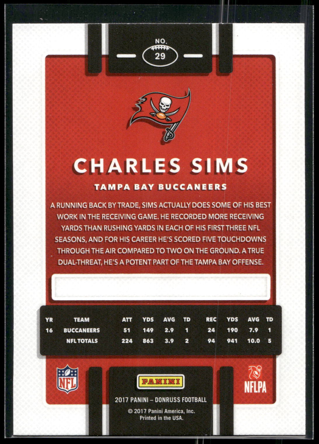2017 Donruss #29 Charles Sims