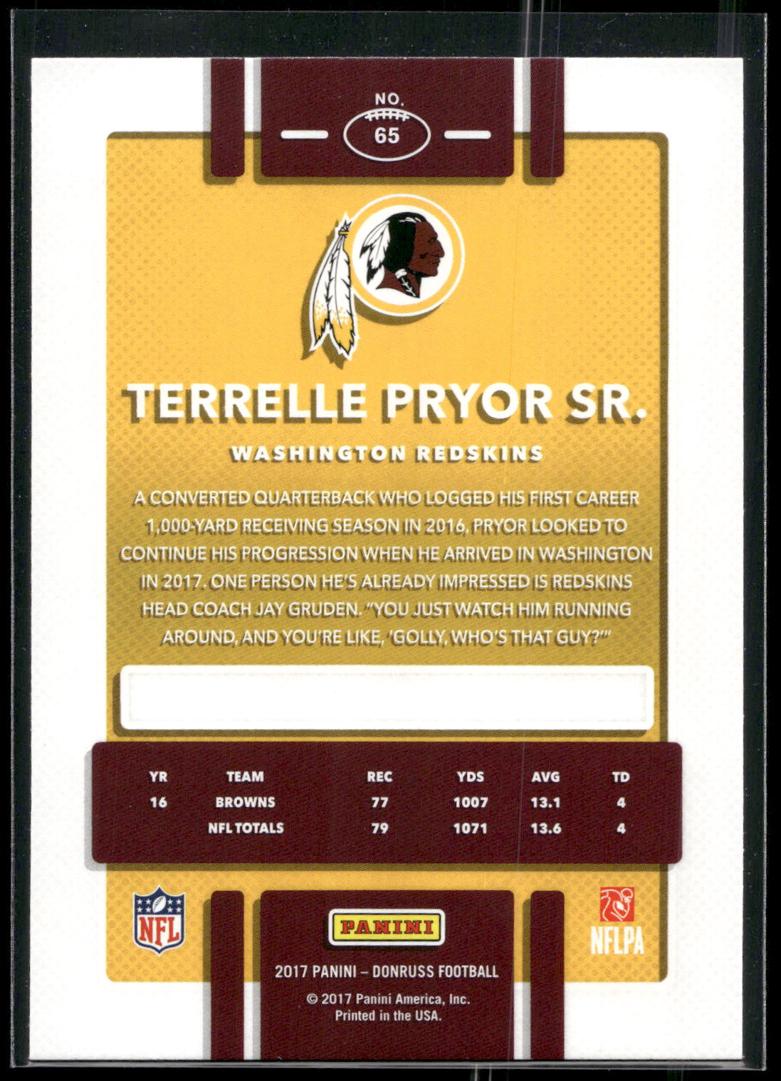 2017 Donruss #65 Terrelle Pryor Sr.
