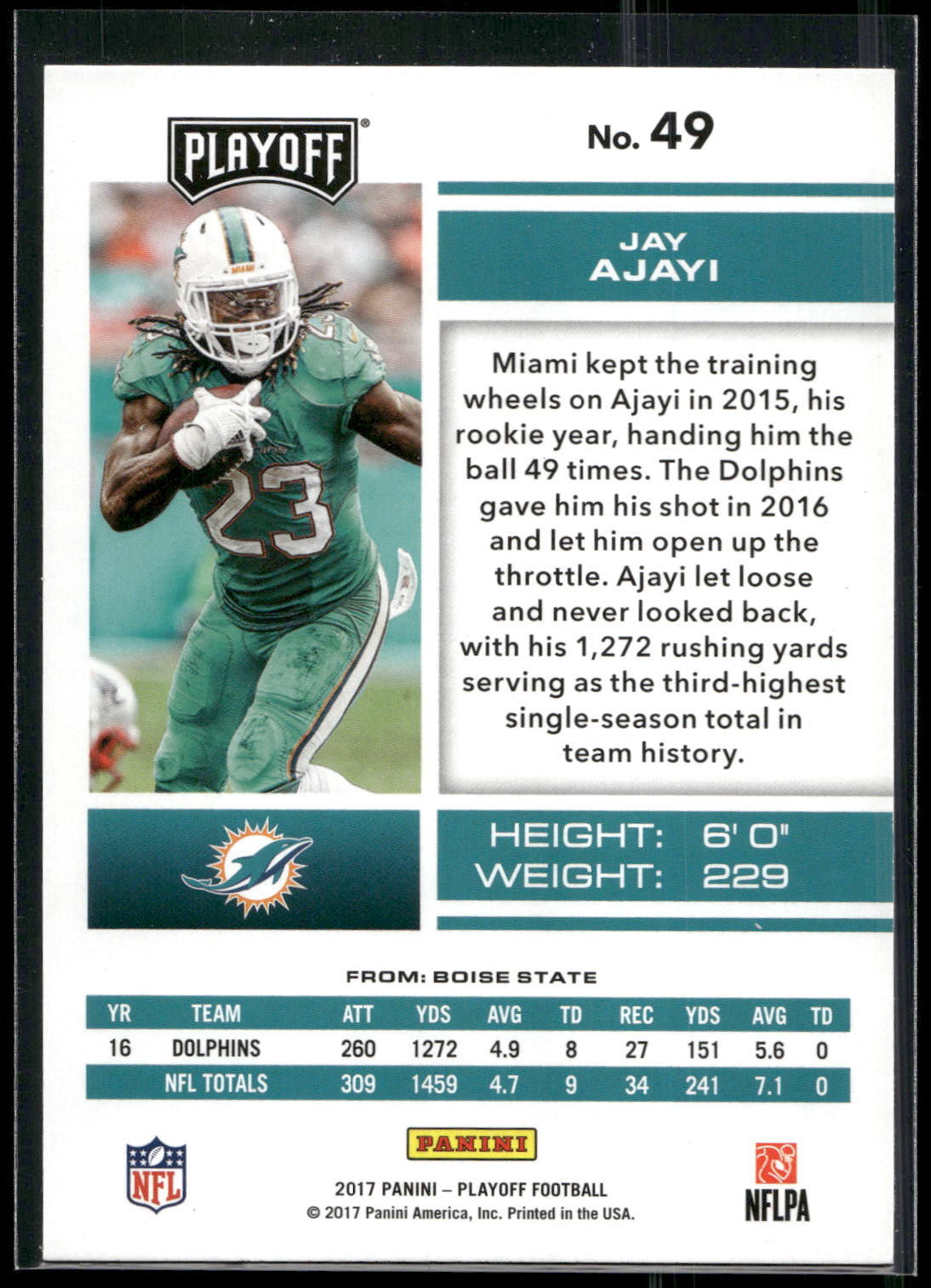 2017 Panini Playoff #49 Jay Ajayi