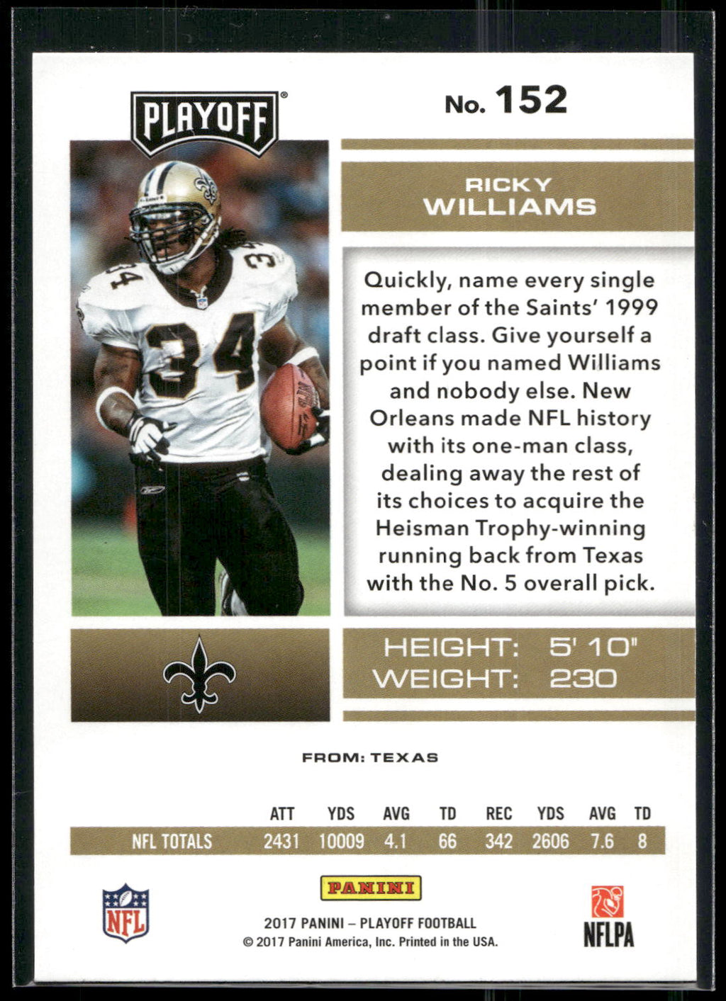2017 Panini Playoff #152 Ricky Williams