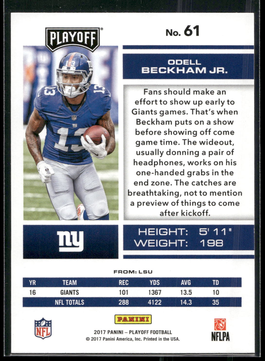 2017 Panini Playoff #61 Odell Beckham Jr.