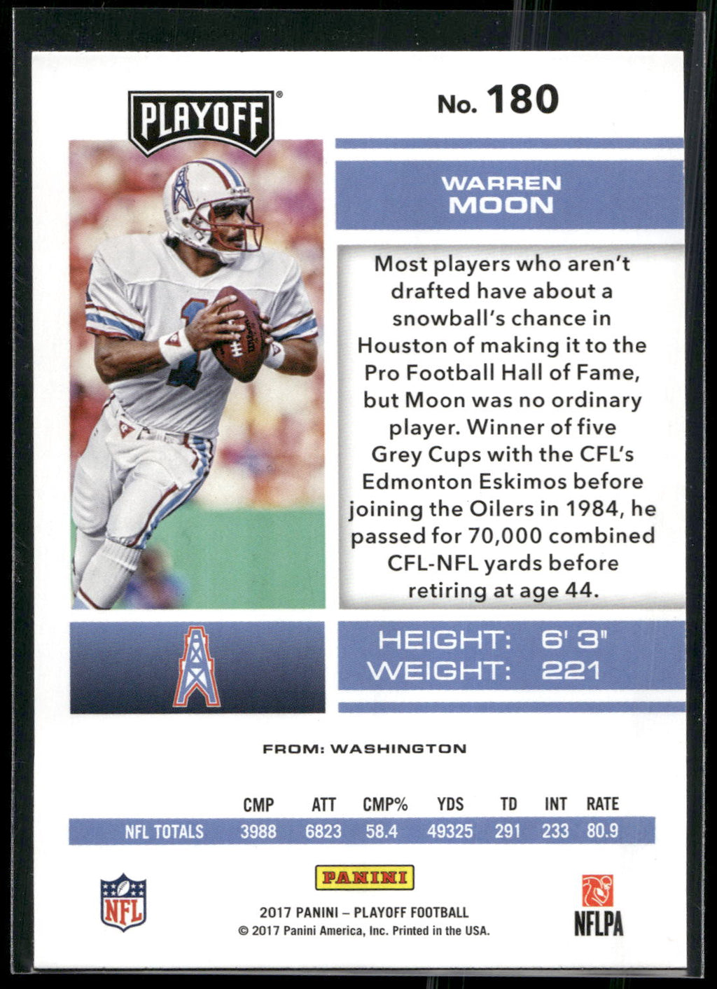2017 Panini Playoff #180 Warren Moon
