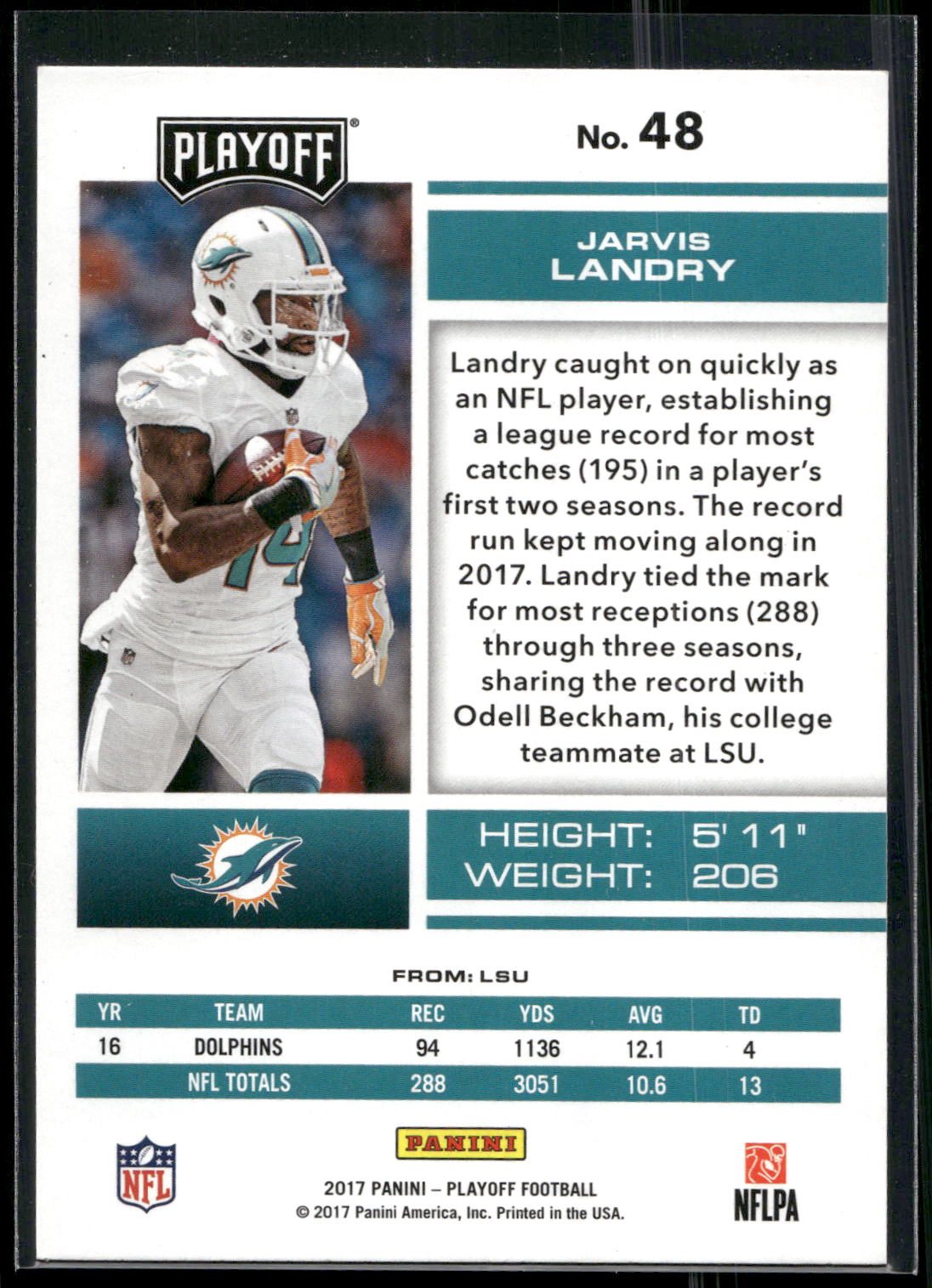 2017 Panini Playoff #48 Jarvis Landry