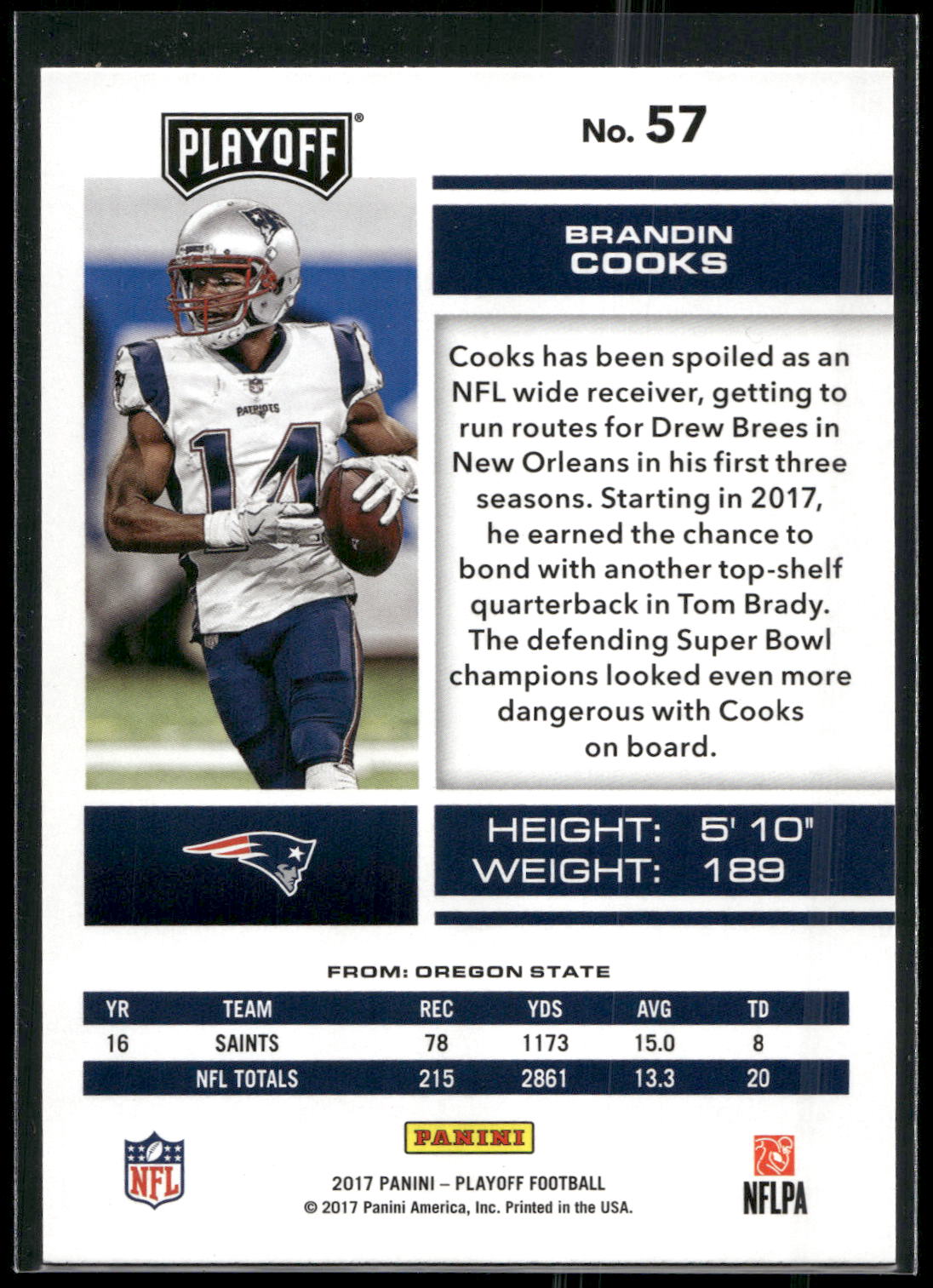 2017 Panini Playoff #57 Brandin Cooks