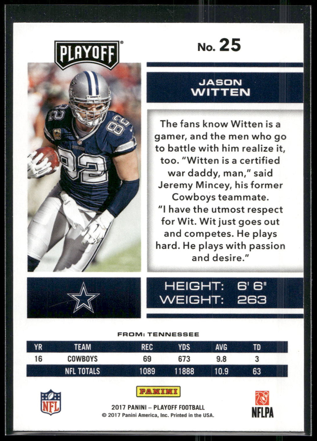 2017 Panini Playoff #25 Jason Witten