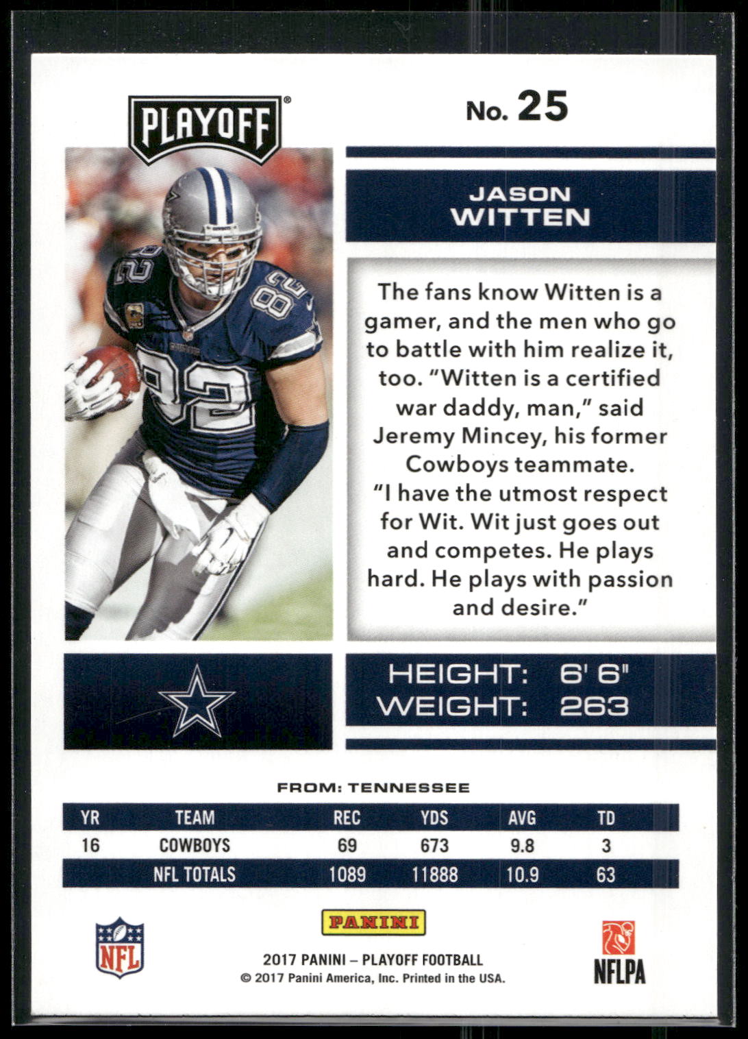 2017 Panini Playoff #25 Jason Witten