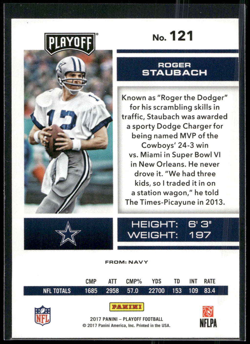 2017 Panini Playoff #121 Roger Staubach