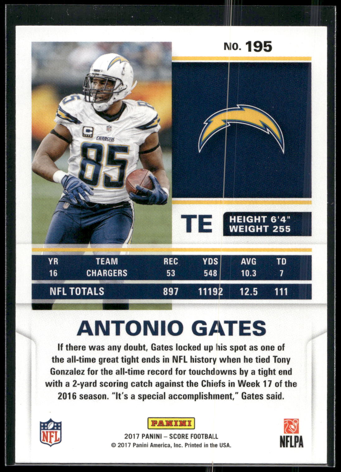 2017 Score #195 Antonio Gates
