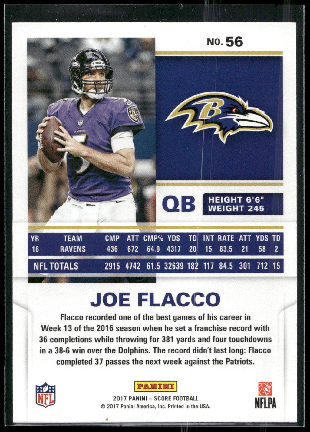 2017 Score #56 Joe Flacco