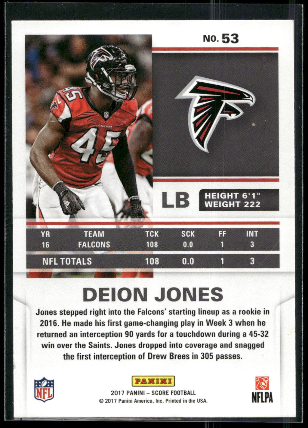 2017 Score #53 Deion Jones