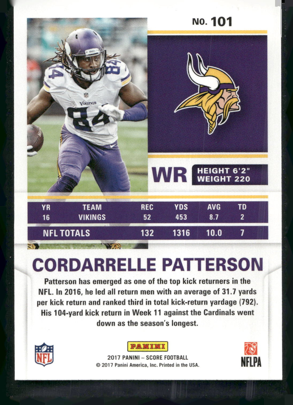 2017 Score #101 Cordarrelle Patterson