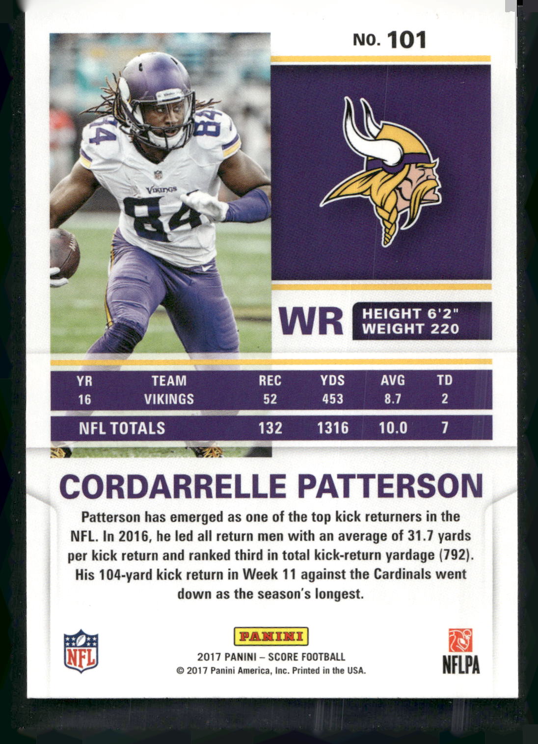 2017 Score #101 Cordarrelle Patterson