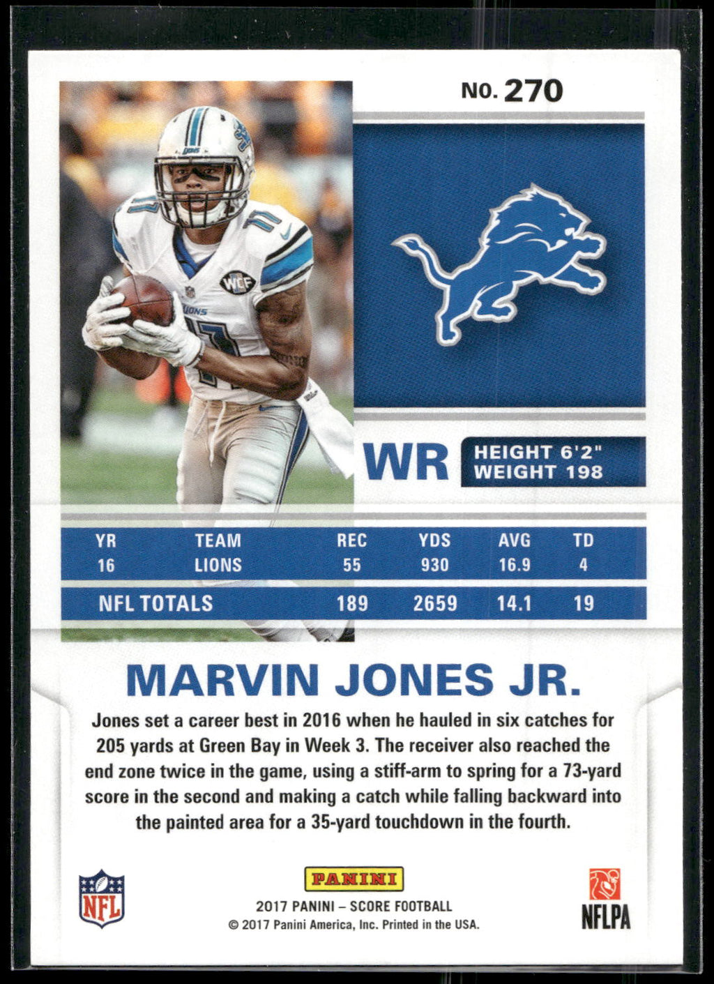 2017 Score #270 Marvin Jones Jr.