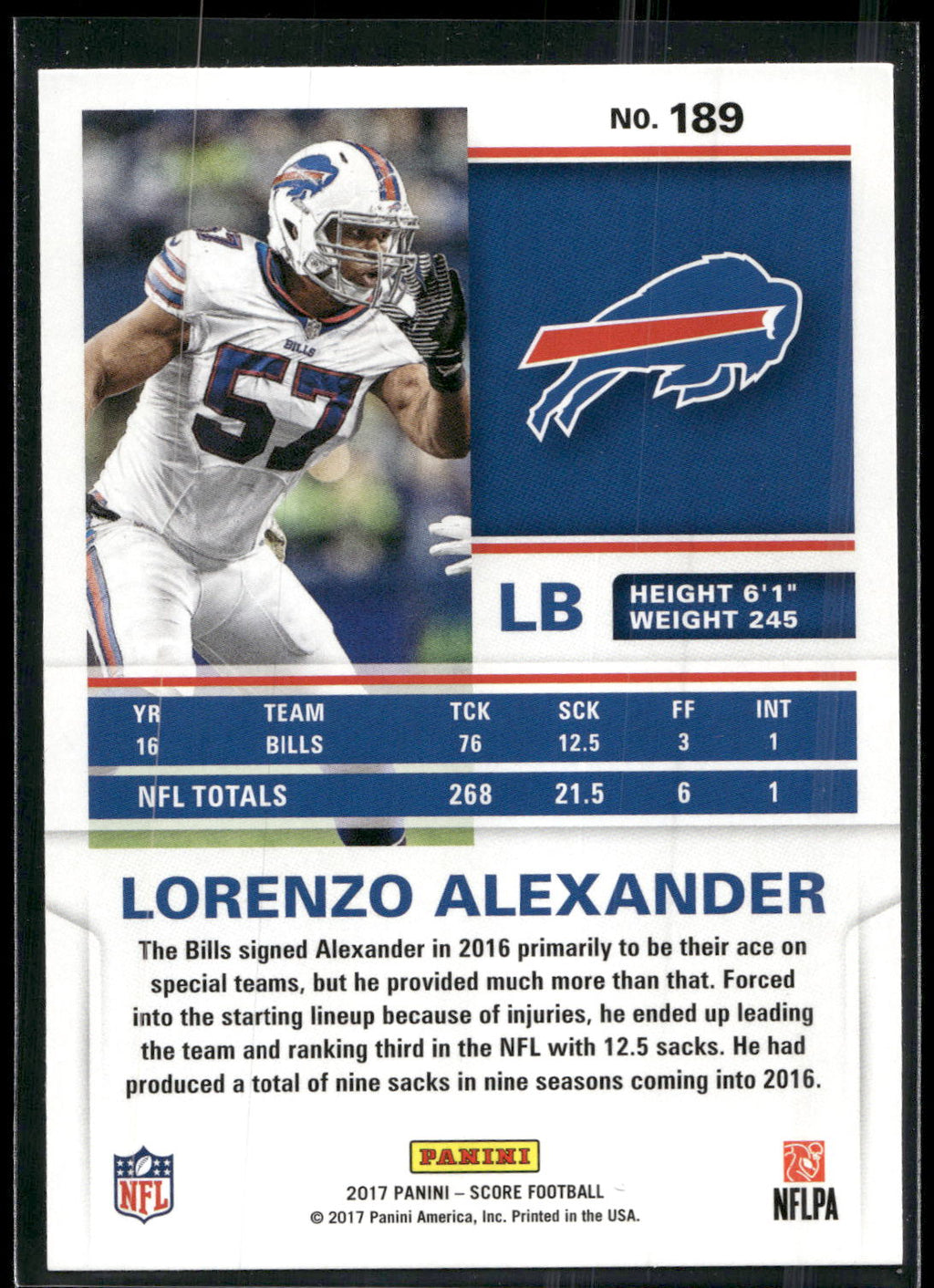2017 Score #189 Lorenzo Alexander
