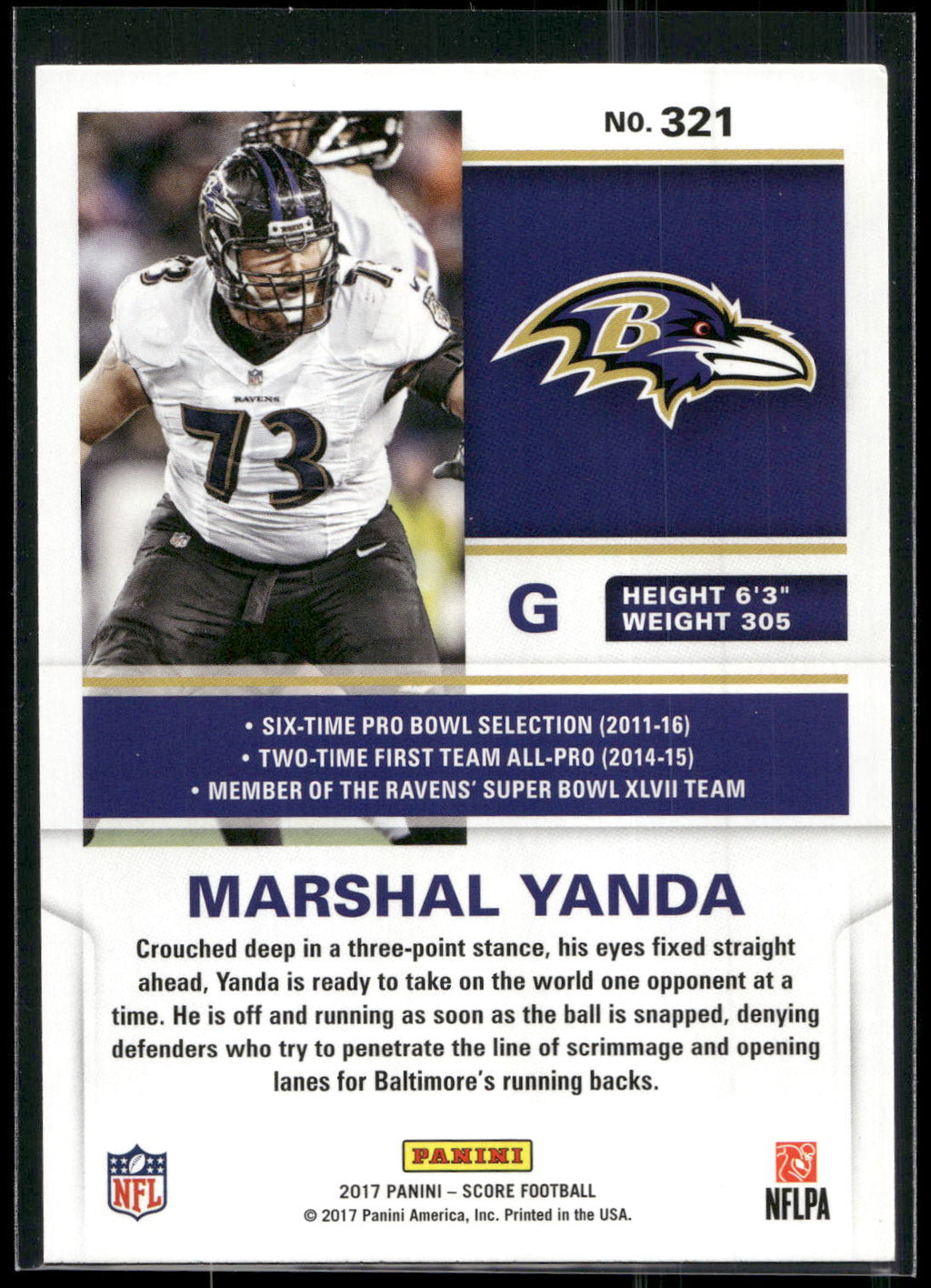 2017 Score #321 Marshal Yanda