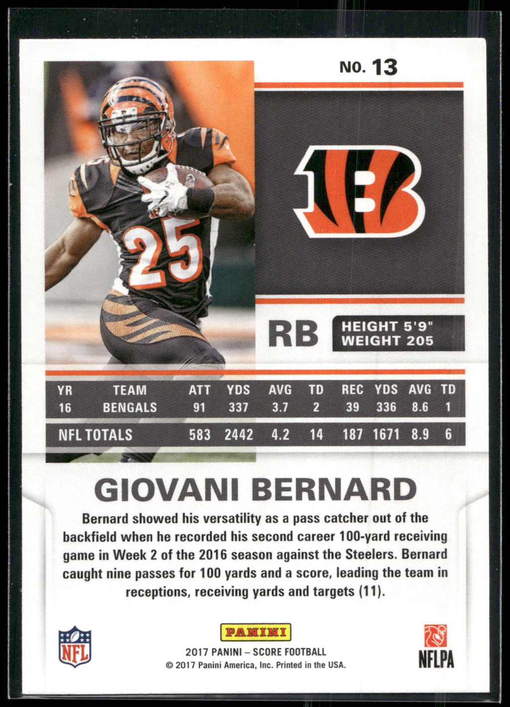 2017 Score #13 Giovani Bernard