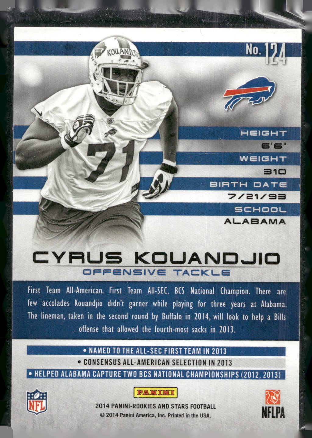 2014 Panini Rookies & Stars #124 Cyrus Kouandjio