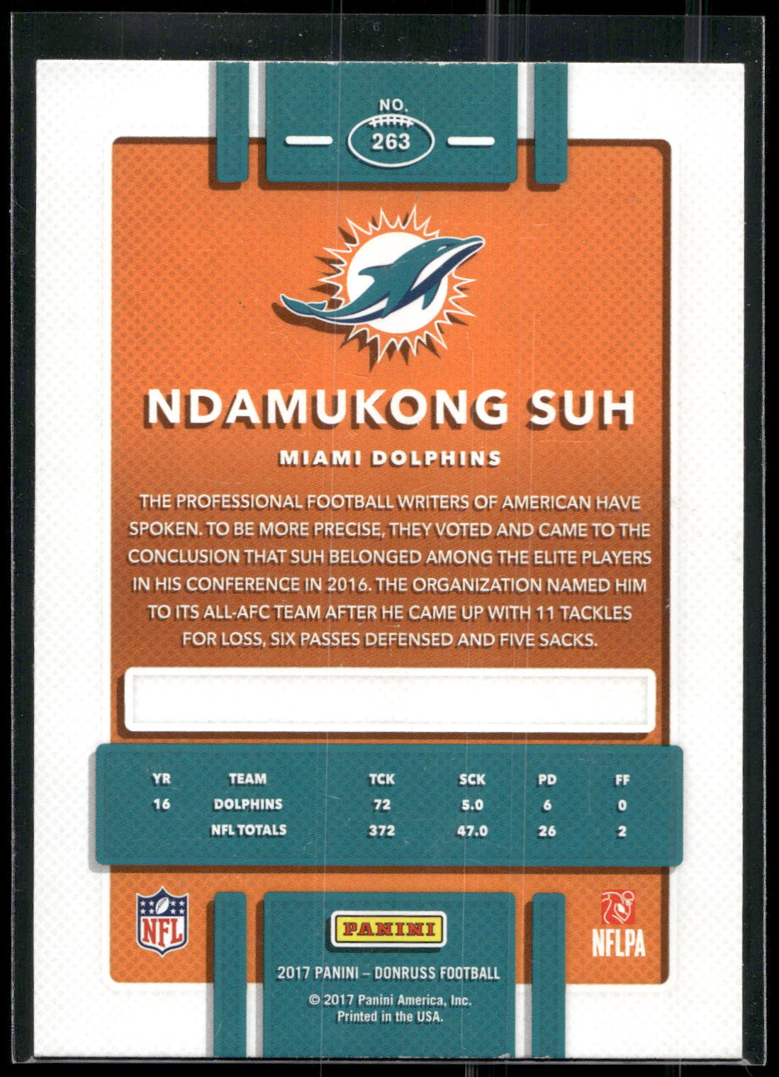 2017 Donruss #263 Ndamukong Suh