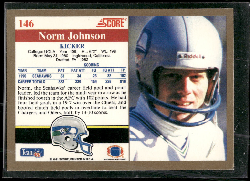 1991 Score #146 Norm Johnson