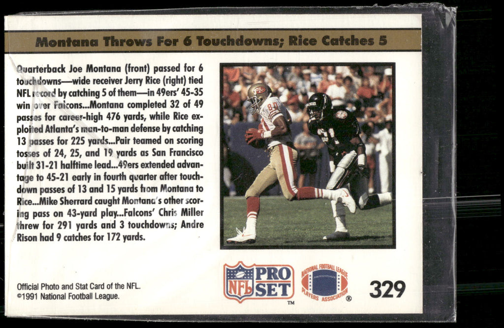 1991 Pro Set #329 Montana, Rice Burn Falcons