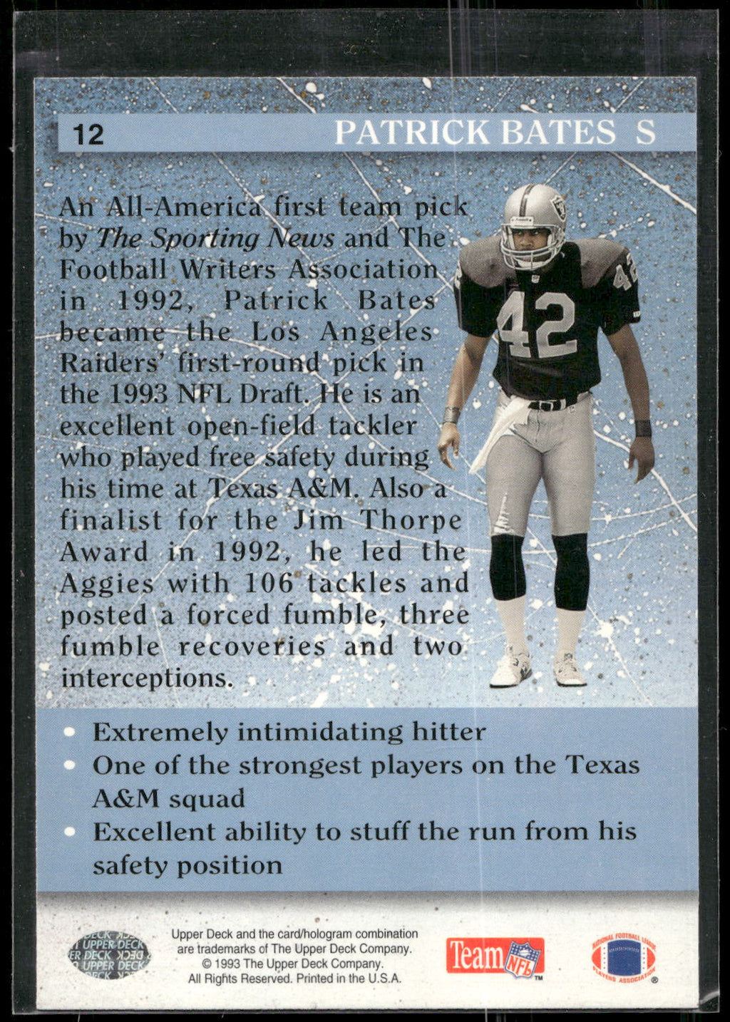1993 Upper Deck #12 Patrick Bates