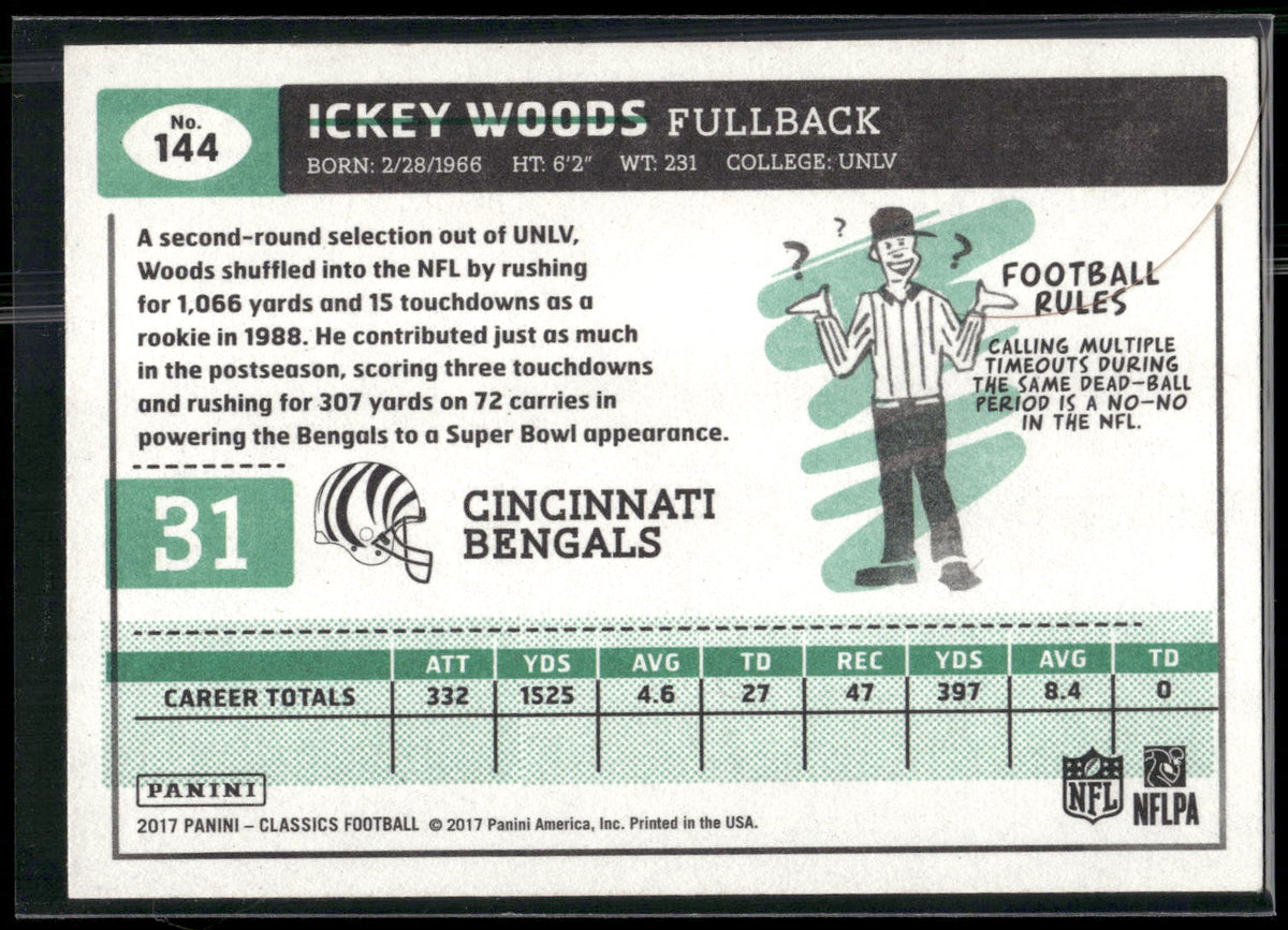 2017 Panini Classics #144 Ickey Woods