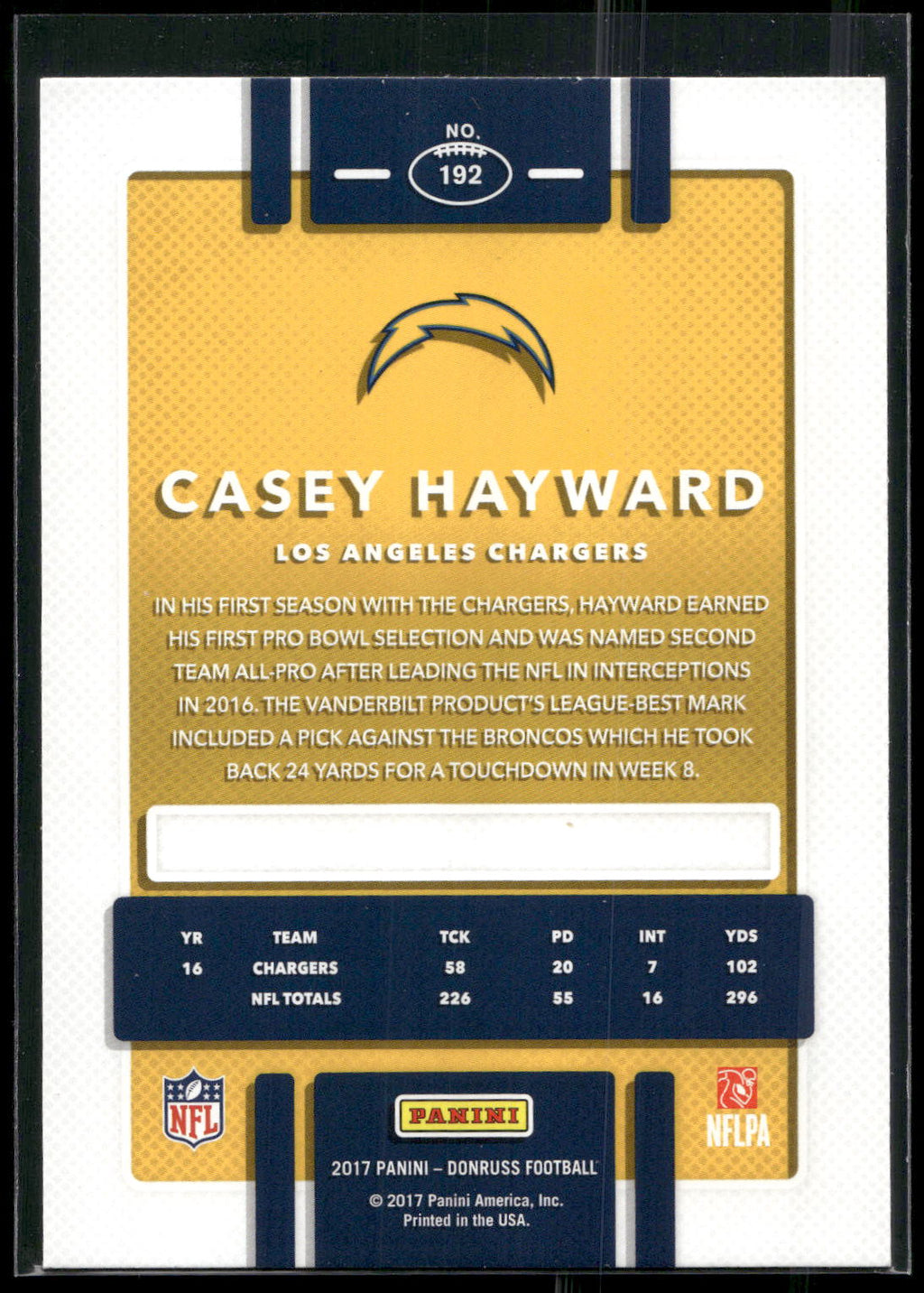 2017 Donruss #192 Casey Hayward