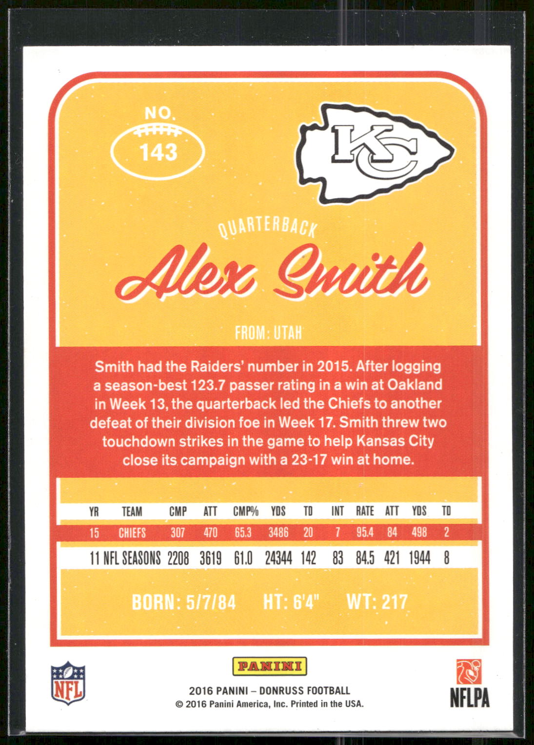 2016 Donruss #143 Alex Smith