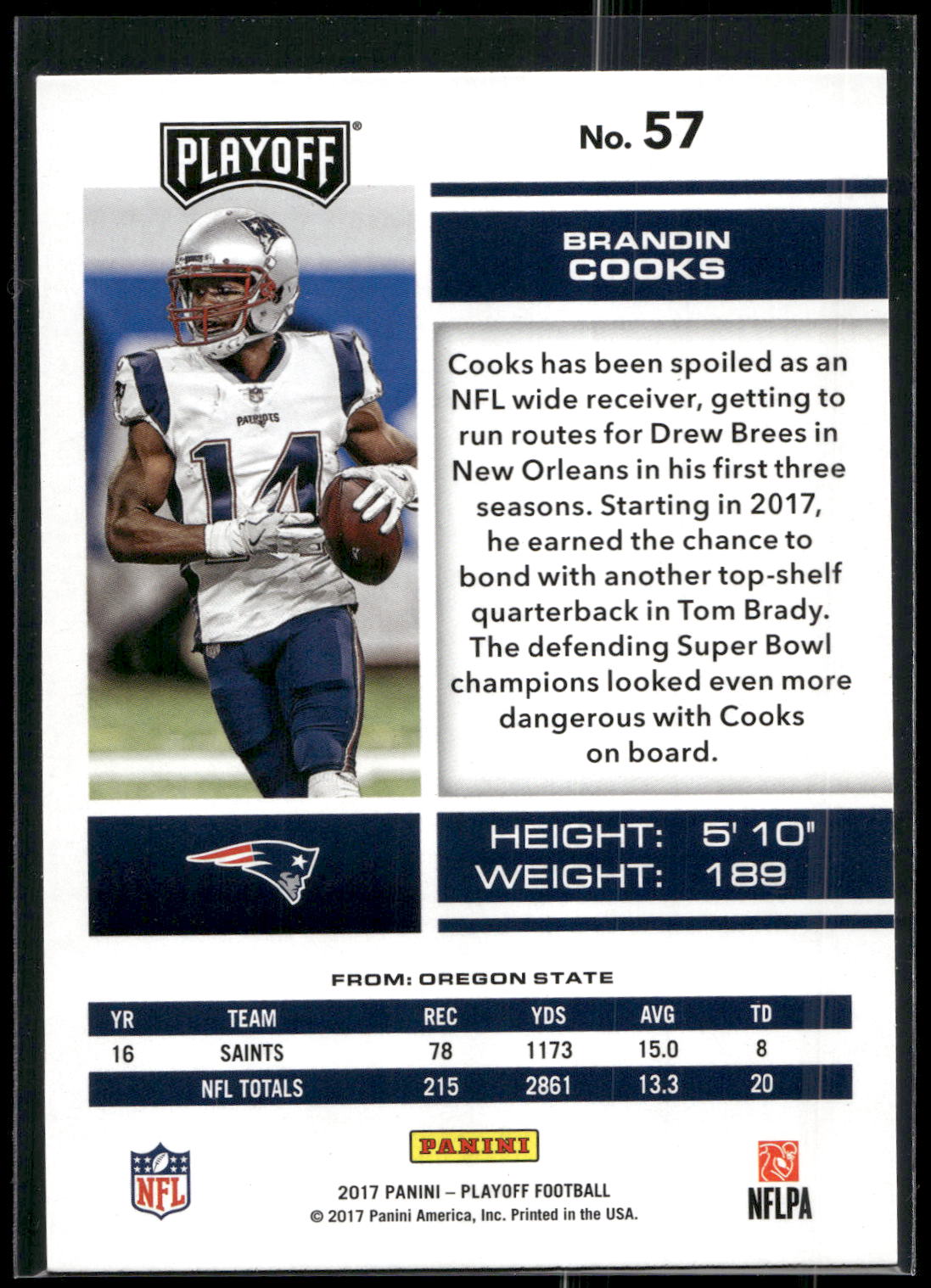 2017 Panini Playoff #57 Brandin Cooks