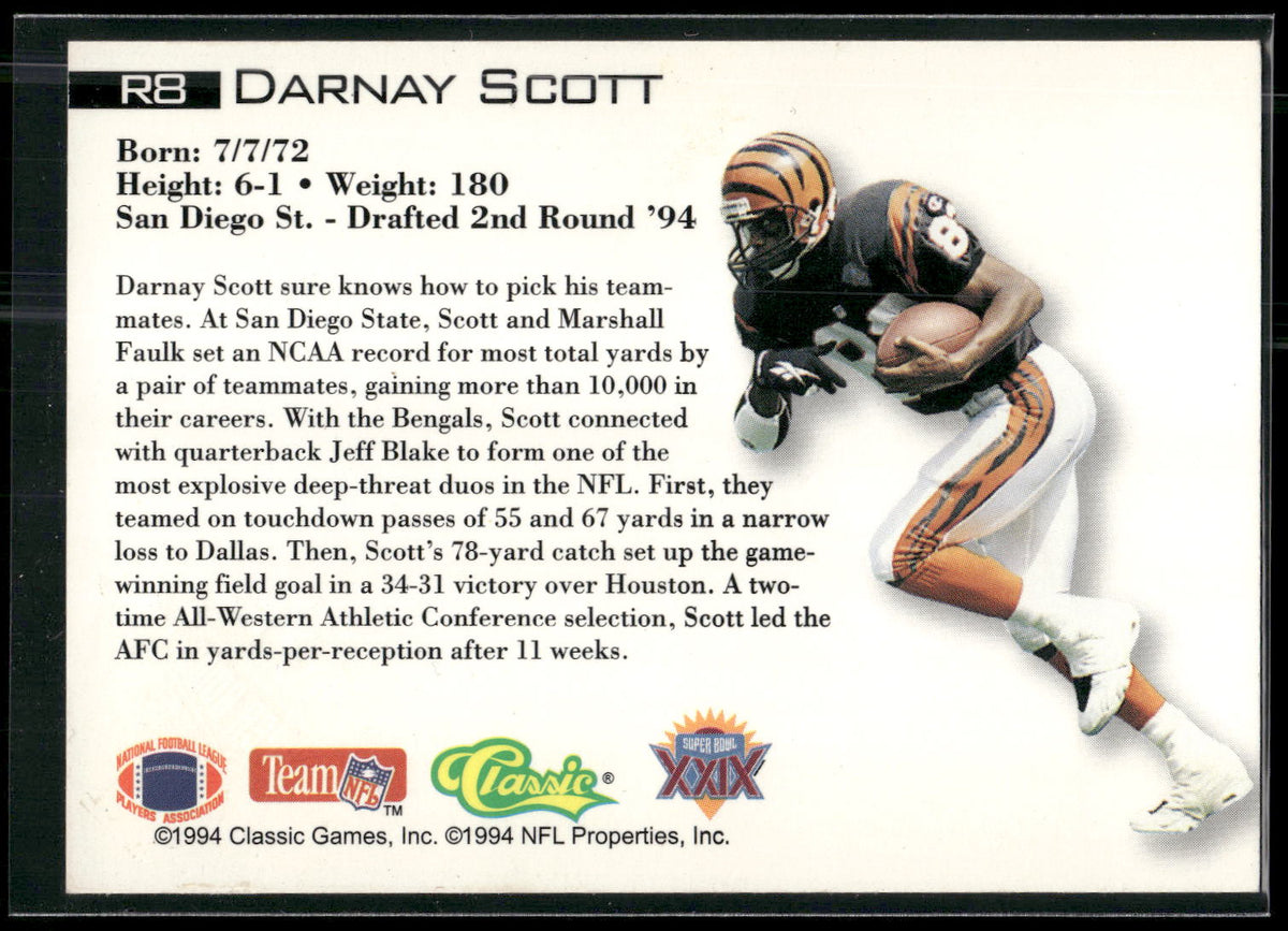 1995 Classic NFL Experience #R8 Darnay Scott Rookies