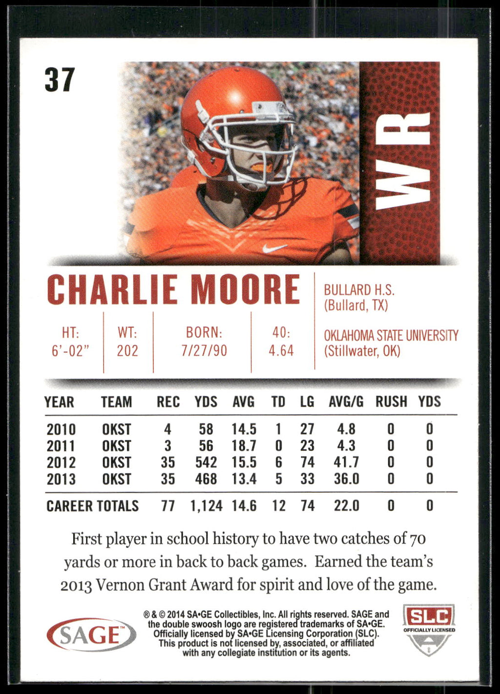 2014 SAGE HIT #37 Charlie Moore