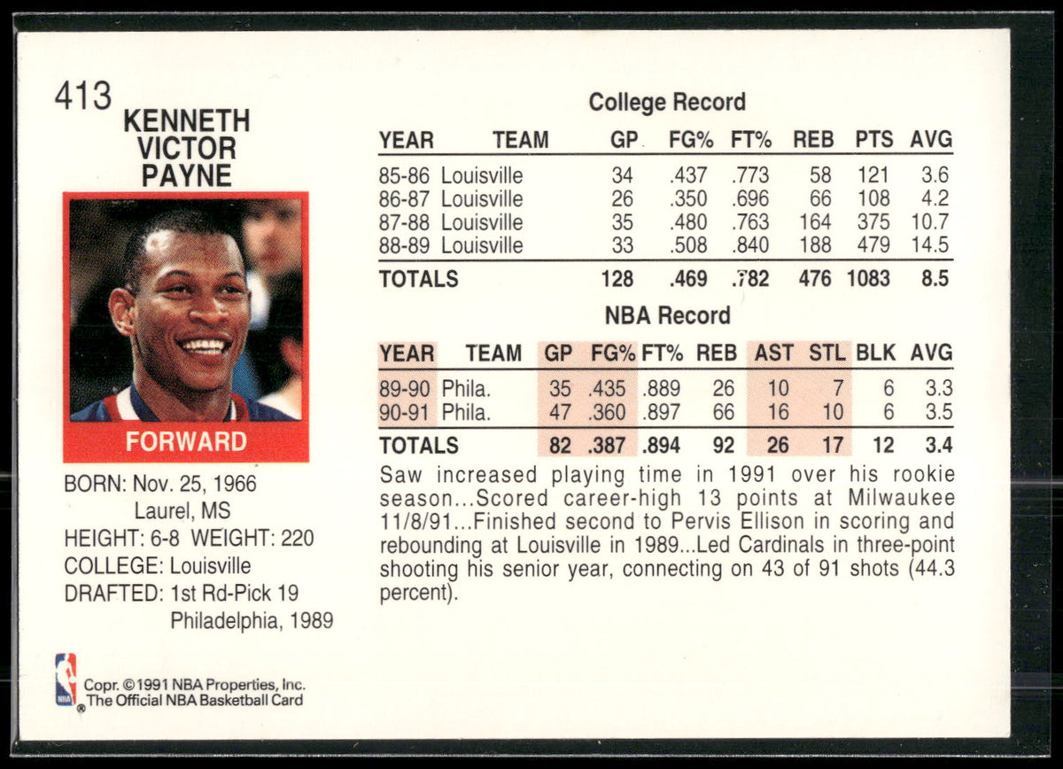 1991-92 Hoops #413 Kenny Payne