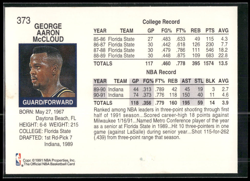 1991-92 Hoops #373 George McCloud
