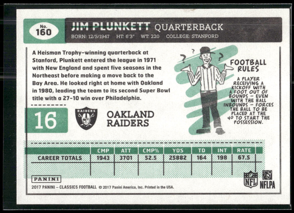2017 Panini Classics #160 Jim Plunkett