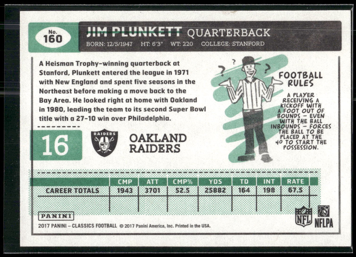 2017 Panini Classics #160 Jim Plunkett