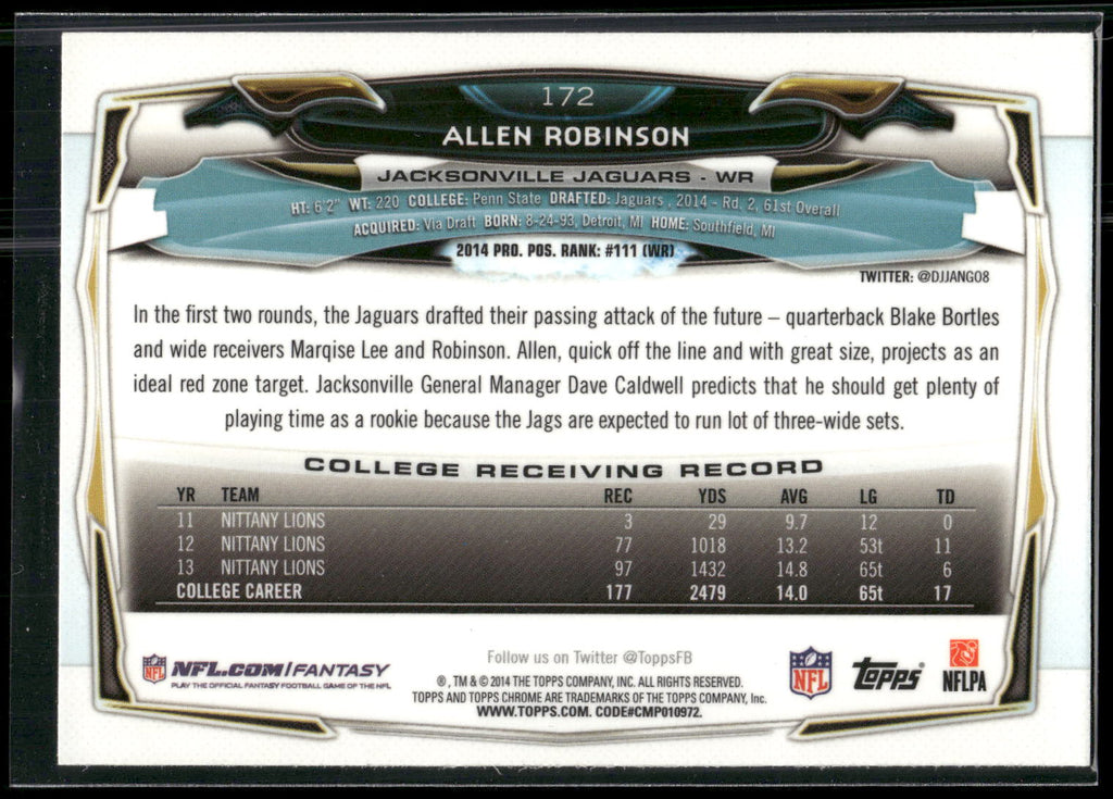 2014 Topps Chrome #172 Allen Robinson