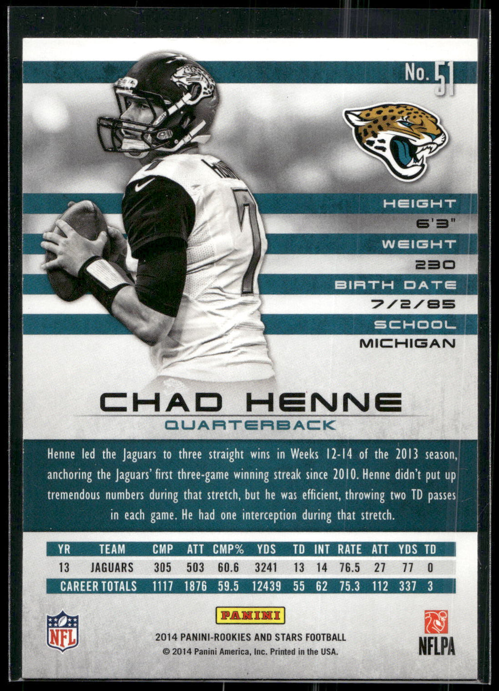 2014 Panini Rookies & Stars #51 Chad Henne